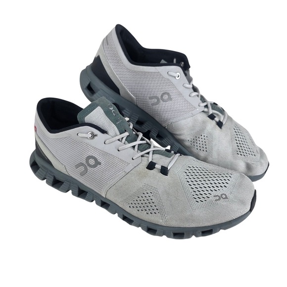 On Cloud X Mens 12 Running Shoes Gray Glacier Black Training Gym Lightweight - Picture 15 of 15